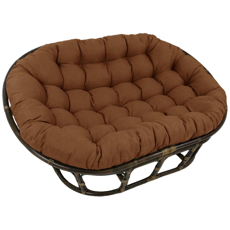 Rattan Double Papasan Chair With Outdoor Cushion