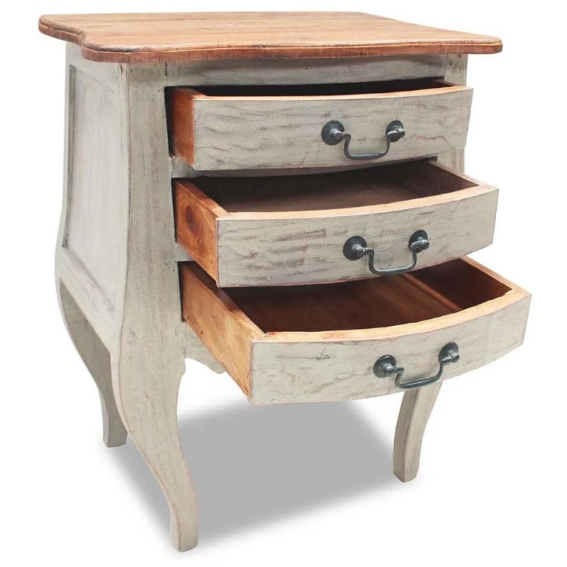 Vidaxl Bedside Cabinet Solid Reclaimed Wood 18.9"X13.8"X25.2"