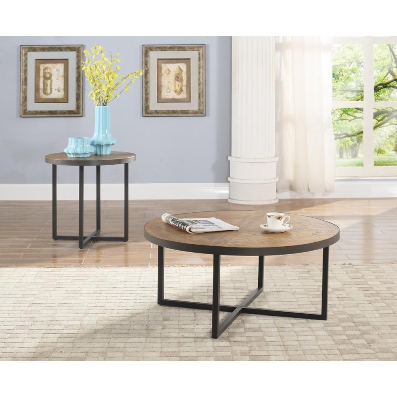 Wallace & Bay Oceans Round Coffee Table, Antique Pine