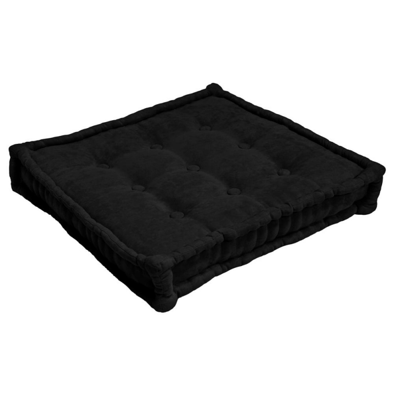 25-Inch Square Corder Floor Pillow With Button Tufts