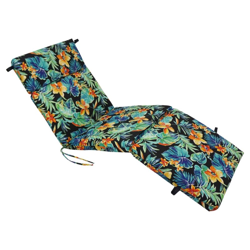 72-Inch By 24-Inch Patterned Polyester Outdoor Chaise Lounge Cushion