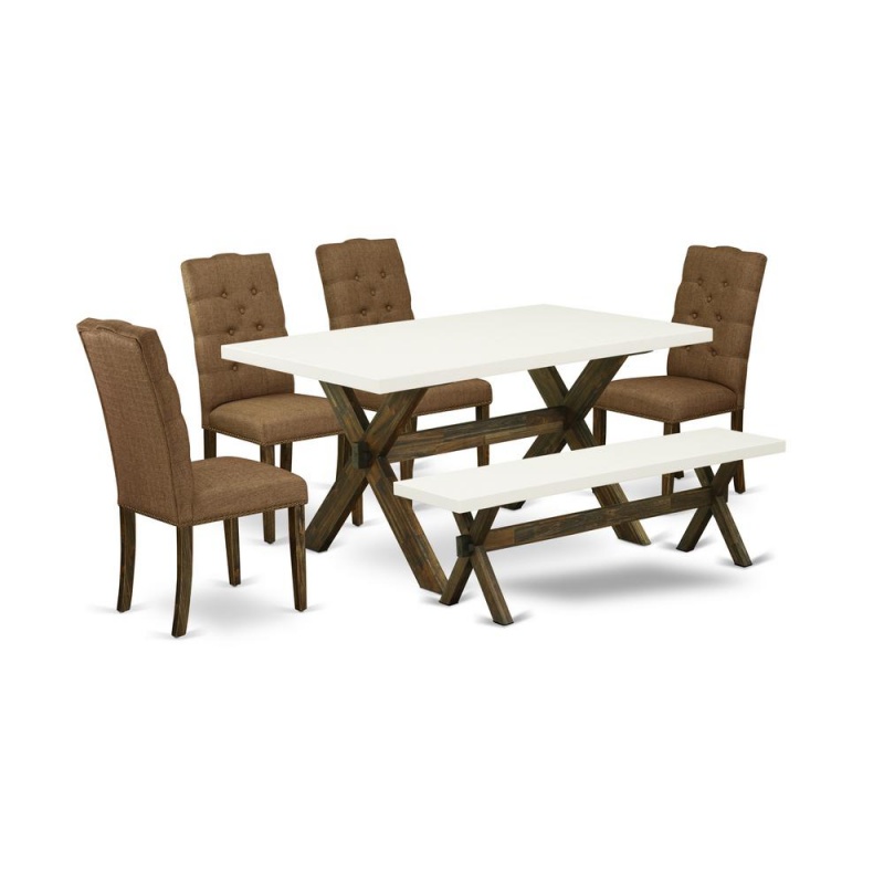 6-Piece Mid Century Dining Table Set
