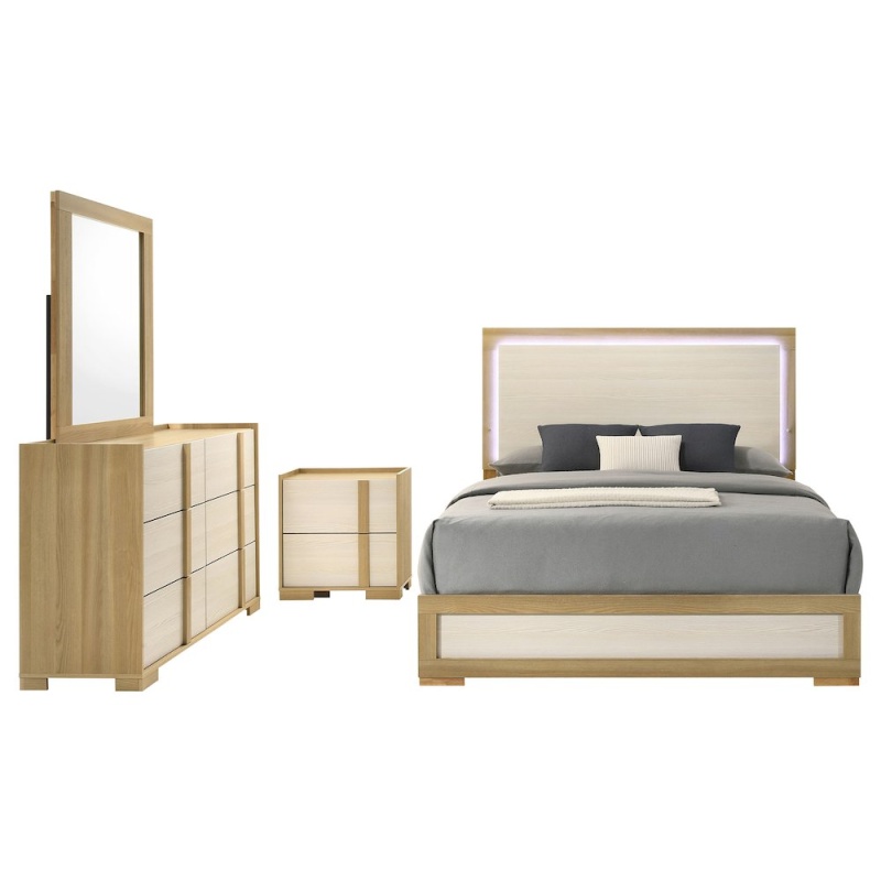 Hyland 4-Piece Eastern King Bedroom Set Natural