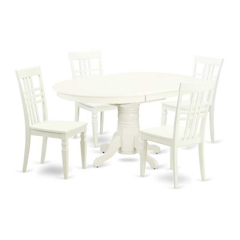Dining Room Set Linen White, Avlg5-Lwh-w