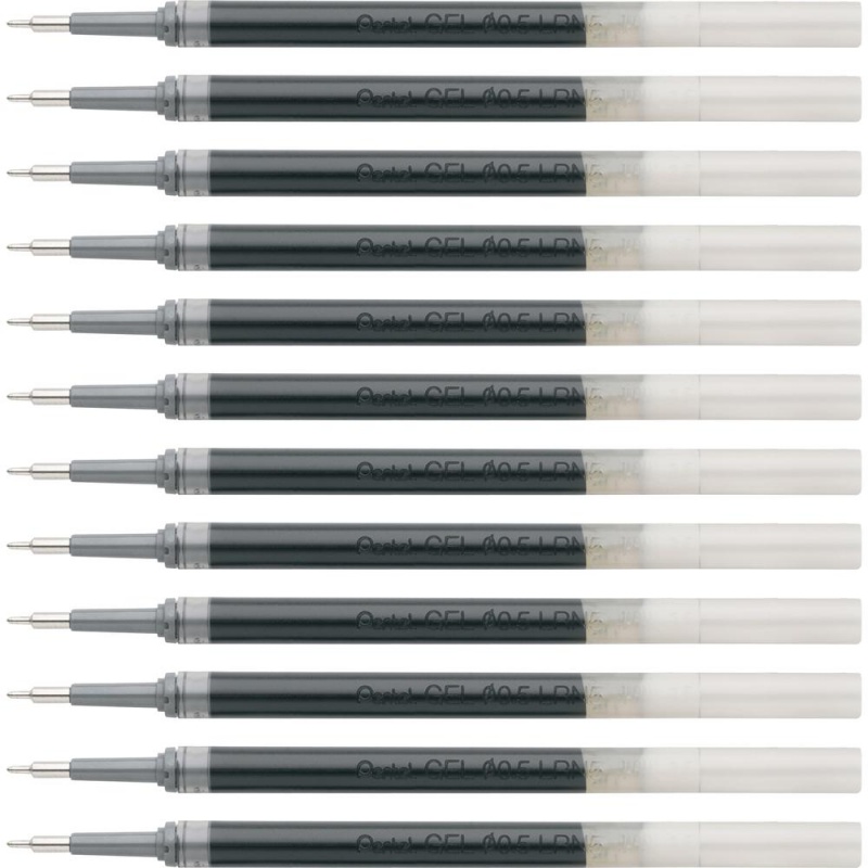 Energel Liquid Gel Pen Refill - 0.50 Mm, Fine Point - Black Ink - Smudge Proof, Smear Proof, Quick-Drying Ink, Glob-Free, Smooth Writing - 12 / Box