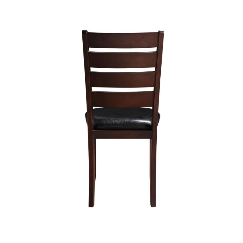Urbana Side Chair (Set-2), Black Pu & Cherry