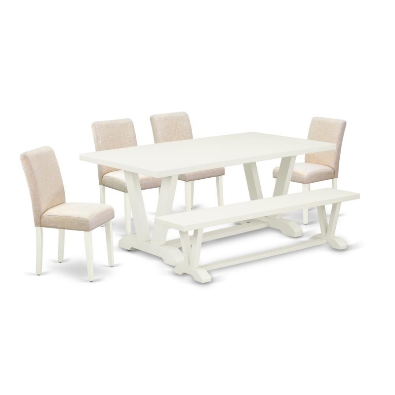 East West Furniture 6-Pc Kitchen Dining Table Set