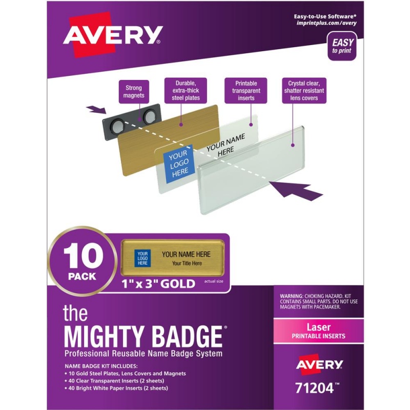 The Mighty Badge® Mighty Badge Professional Reusable Name Badge System - Gold