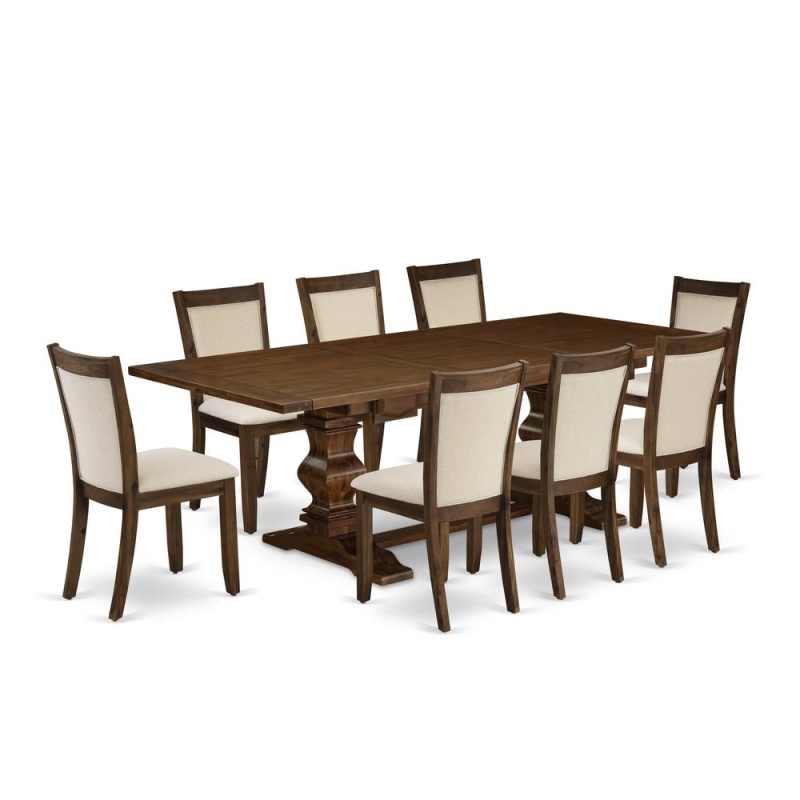 9-Pcs Kitchen Table Set with 8 Chairs