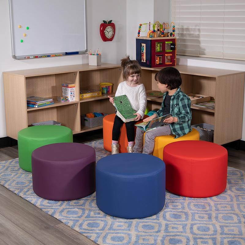 Soft Seating Collaborative Circle For Classrooms And Daycares - 12" Seat Height (Orange)