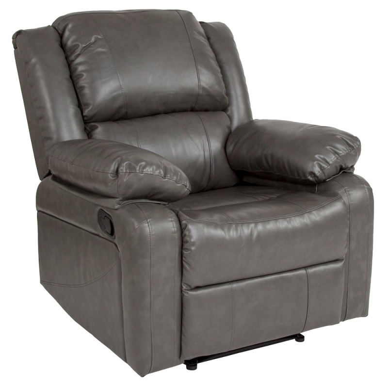 Gray Leathersoft Recliner