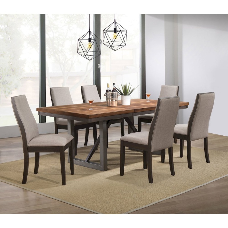 Spring Creek 7-Piece Rectangular Dining Table Set Taupe