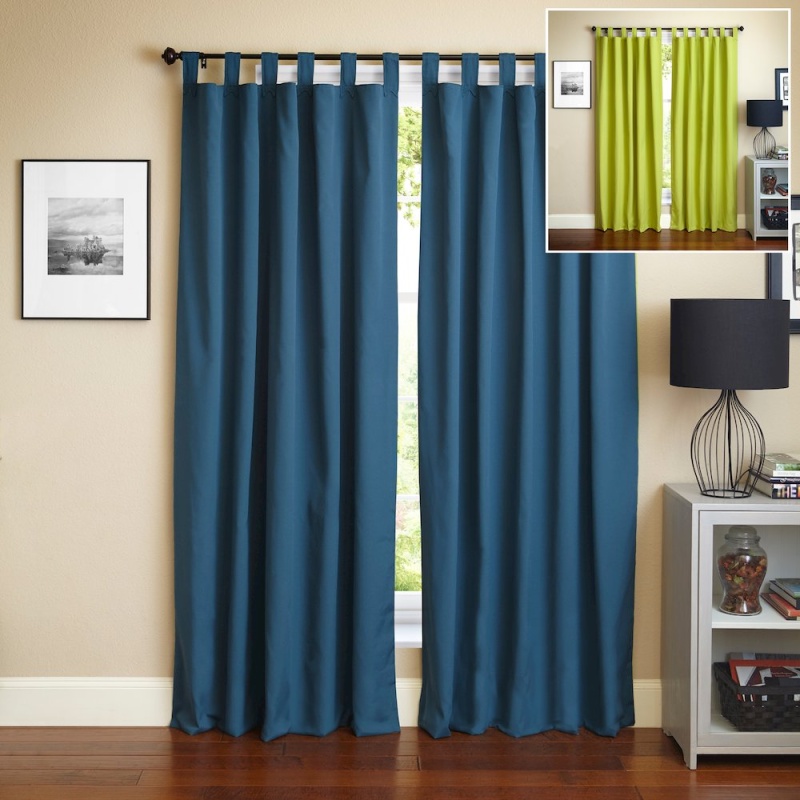 Two-Tone Twill Reversible Drapery Panels (Set of 2)