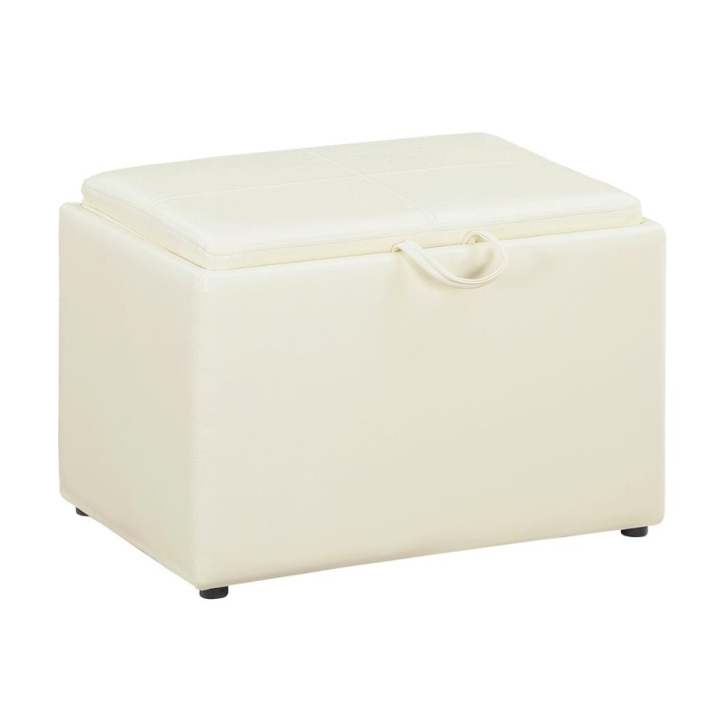 Accent Storage Ottoman With Reversible Tray
