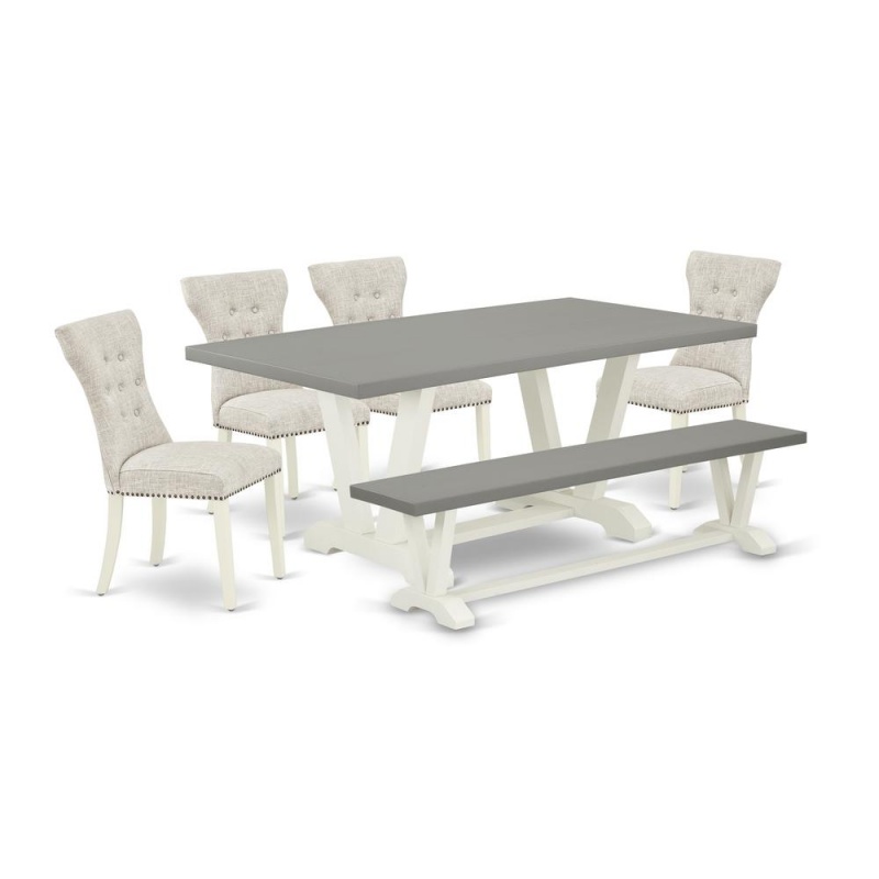 East West Furniture 6-Pc Kitchen Dining Room Set