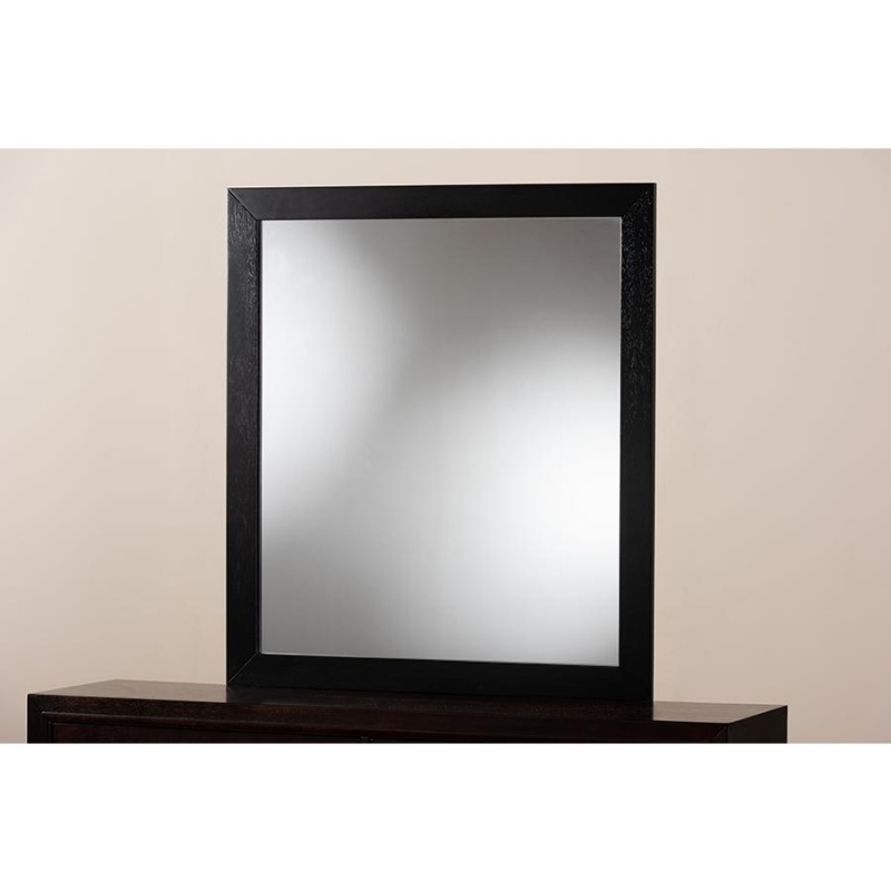 Baxton Studio Arly Modern And Contemporary Black Finished Wood Dresser Mirror