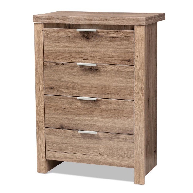 Laverne Modern And Contemporary Oak Brown Finished 4-Drawer Chest