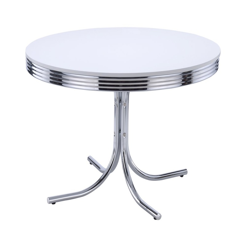 Retro Round 42-Inch Wood Top Dining Table