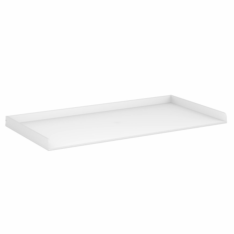 Washer Dryer Countertop with Edge Rails, White
