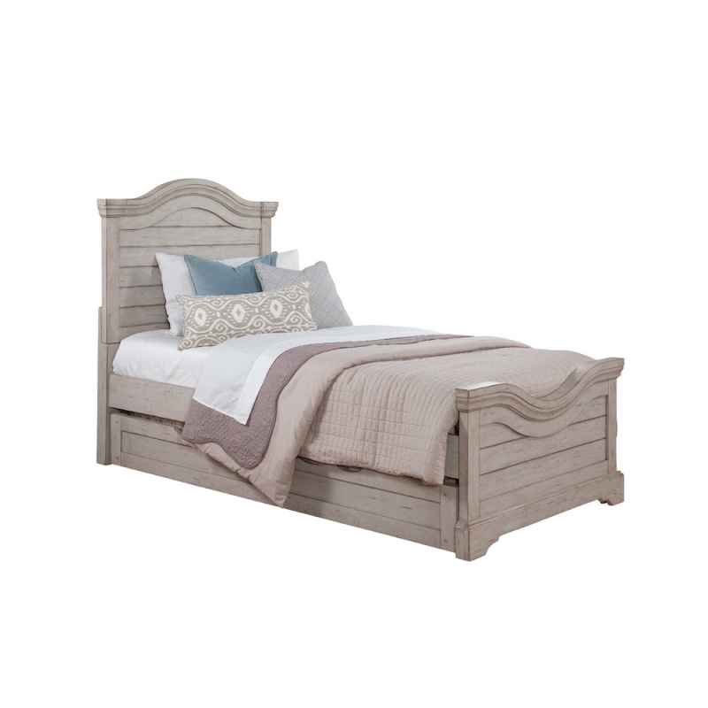 Stonebrook Twin Panel Bed - Light Distressed Antique Gray