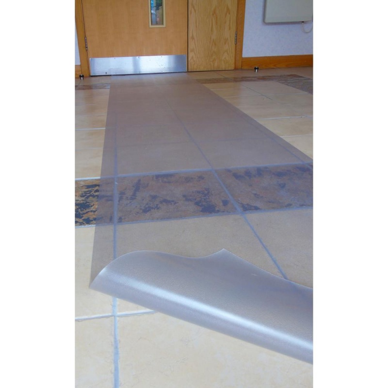 Floortex Long & Strong Hallway Runner, For Hard Floors, Clear Pvc Floor Protector Roll Mat, Size 48" X 12Ft