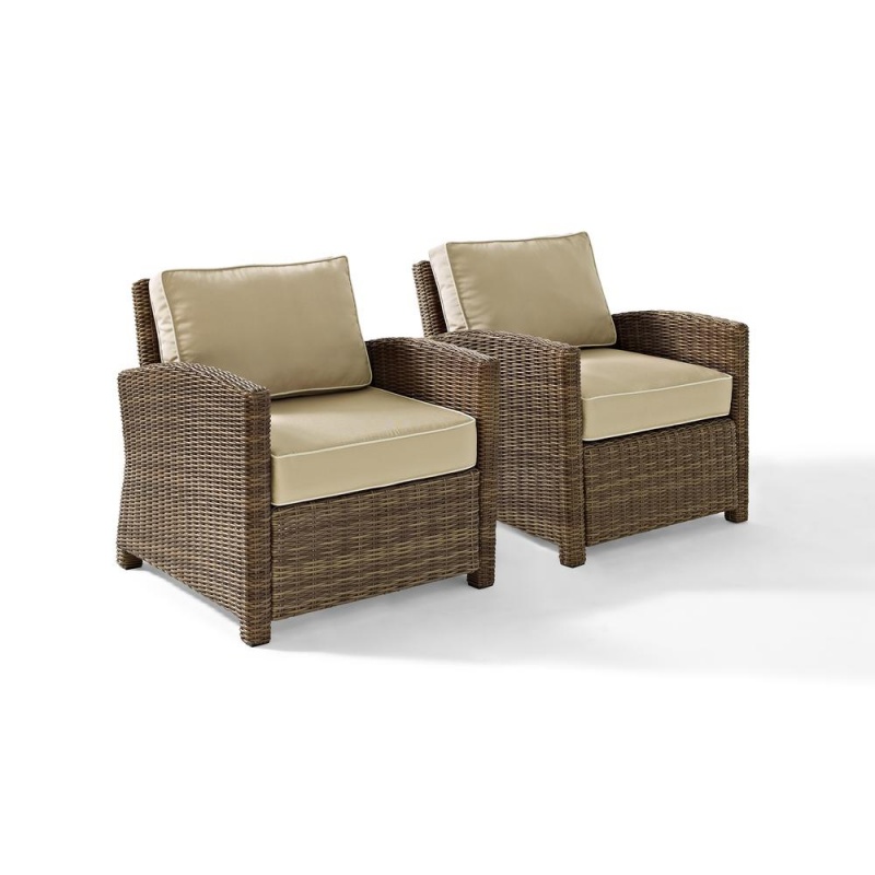 Bradenton 2Pc Wicker Outdoor Chair Set - 2 Armchairs