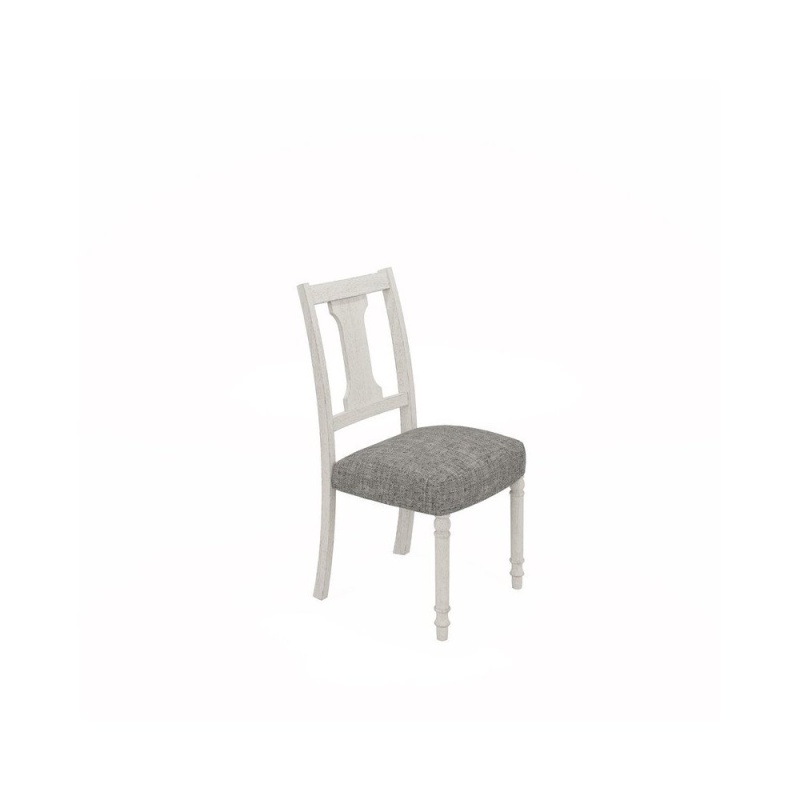 Tannen Set of 2 White and Gray Dining Side Chair