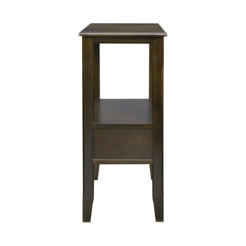 2-Tier Tall Side Table With Drawer - Java
