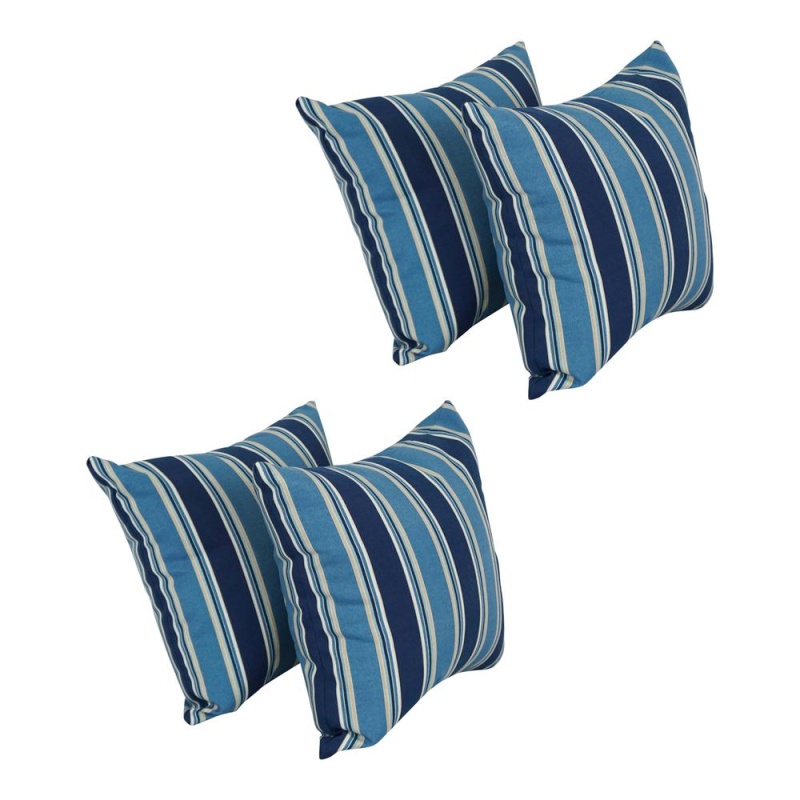 17-Inch Square Polyester Outdoor Throw Pillows, Set of 4