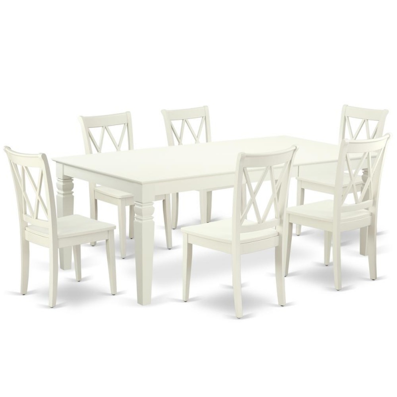 East West Furniture Linen White Dining Room Set