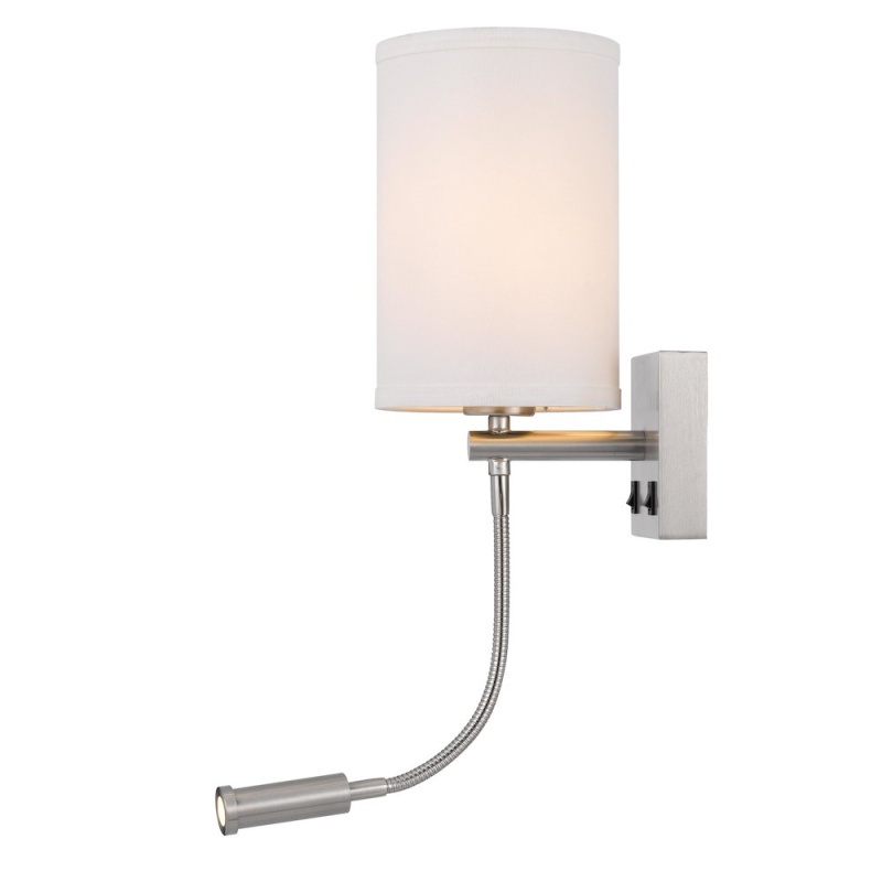 60W Lakewood Wall Lamp With 1W Integrated LED Reading Lamp