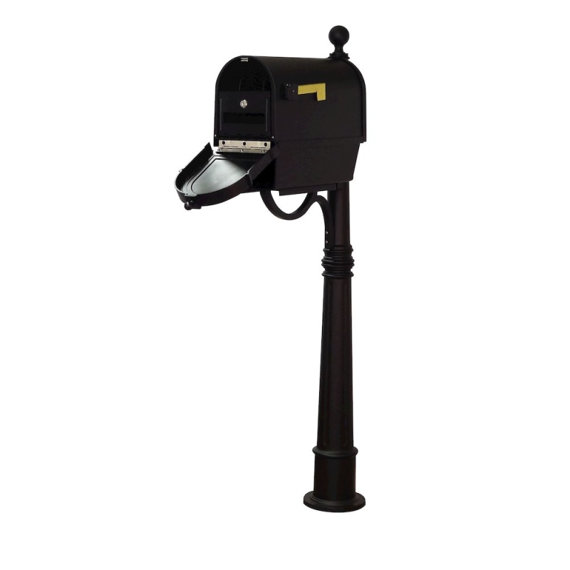 Curbside Mailbox With Front Address Numbers, Newspaper Tube