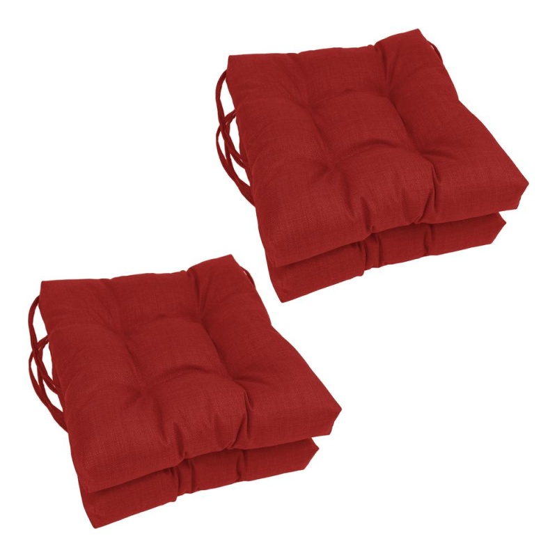 16-Inch Spun Polyester Outdoor Tufted Chair Cushions, Set of 4