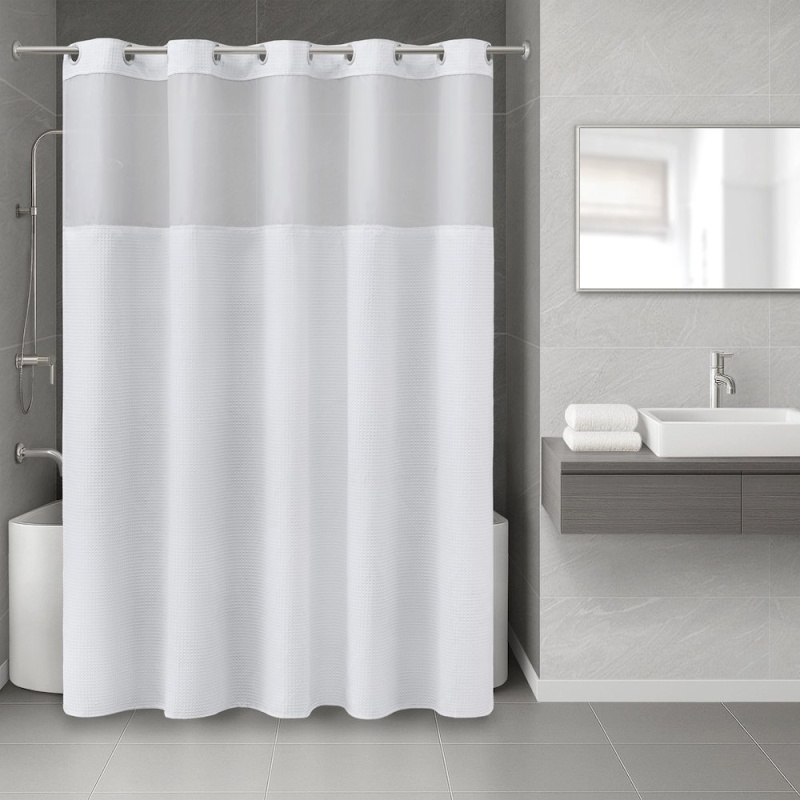 Plain Weave Luxury Shower Curtain - Waffle