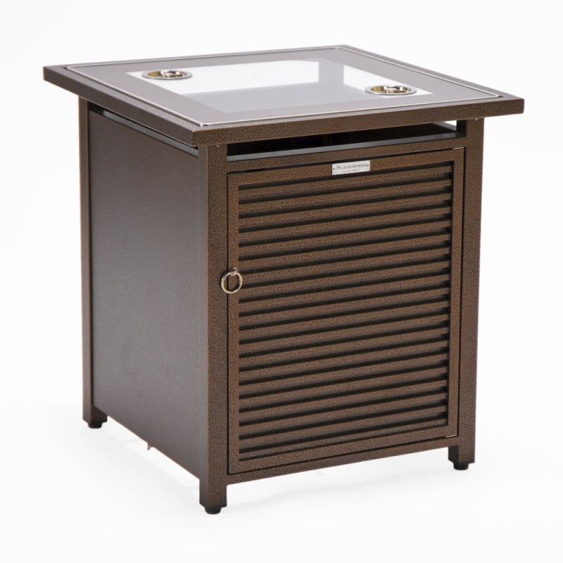 Leisuremod Walbrooke Brown Square Patio Tank Holder with Slats