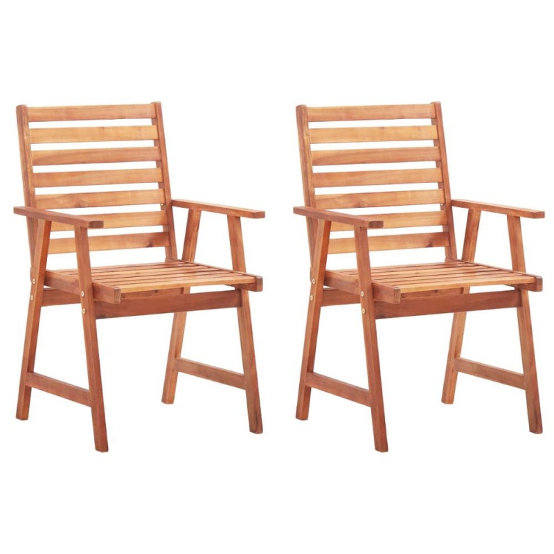 Vidaxl Outdoor Dining Chairs 2 Pcs With Cushions Solid Acacia Wood 4325