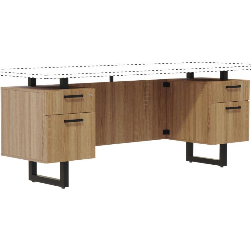 Safco Mirella Free Standing Credenza Pedestal Base - Box Drawer(S), File Drawer(S) - Material: Particleboard, Steel Pull - Finish: Sand Dune, Laminate, Powder Coated Pull
