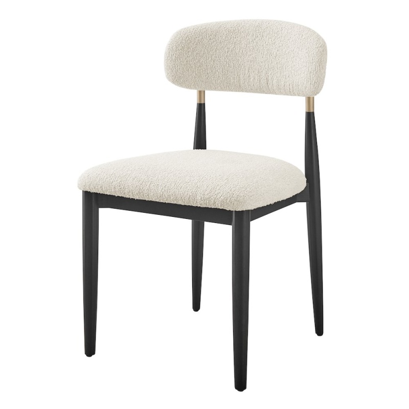 Verna Boucle Dining Side Chair Black Frame (Set of 2)