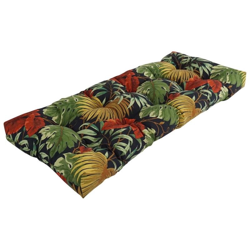 46-Inch By 19-Inch Tufted Patterned Outdoor Spun Polyester Loveseat Cushion