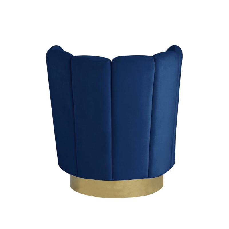 Ellis Velvet Upholstered Swivel Accent Chair In Blue