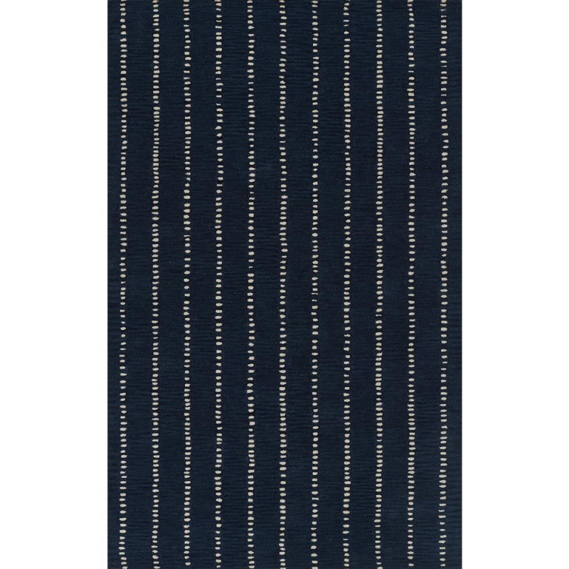 Contemporary Runner Area Rug, Navy, 2'6" X 8' Runner