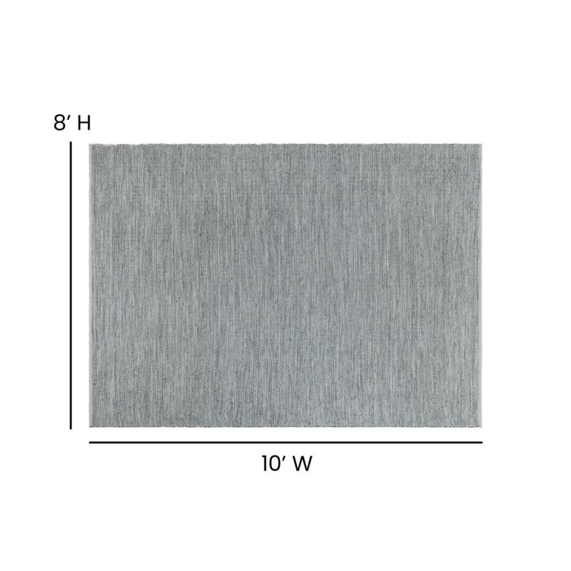 8' X 10' Handwoven Indoor/Outdoor Diamond Pattern Area Rug In Grey