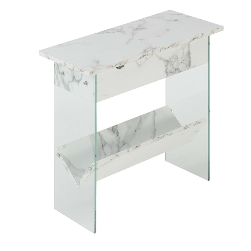 Soho Flip Top End Table With Charging Station And Shelf