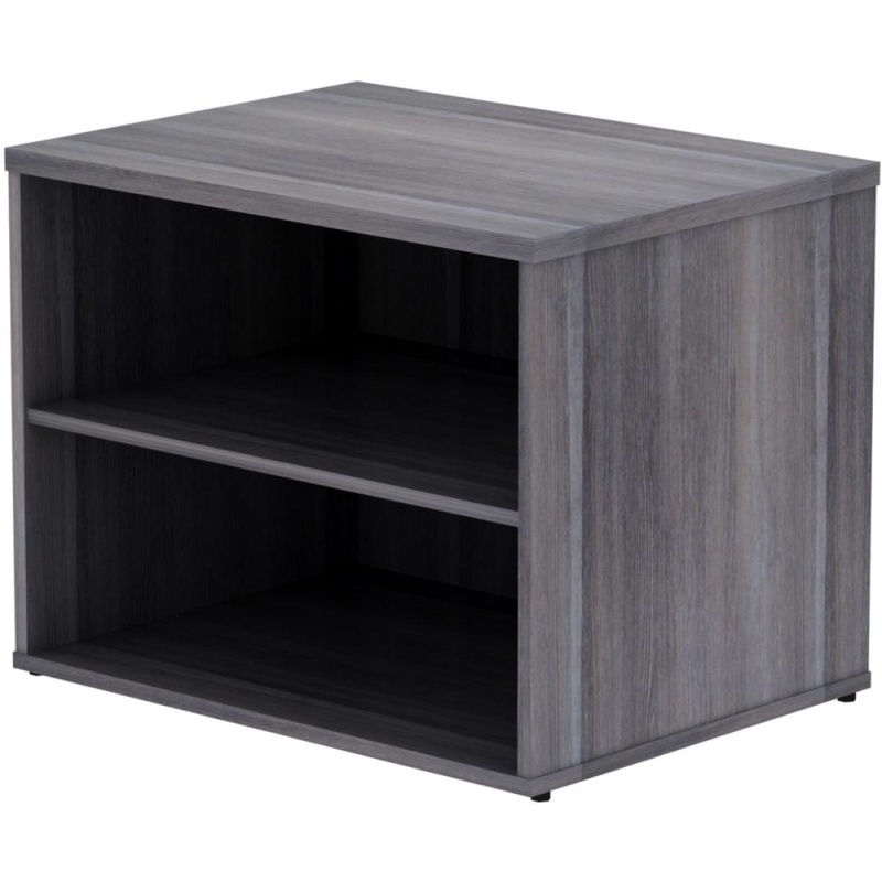 Lorell Relevance Series Storage Cabinet Credenza W/No Doors - 29.5" X 22"23.1" - 2 Shelve(S) - Finish: Weathered Charcoal, Laminate