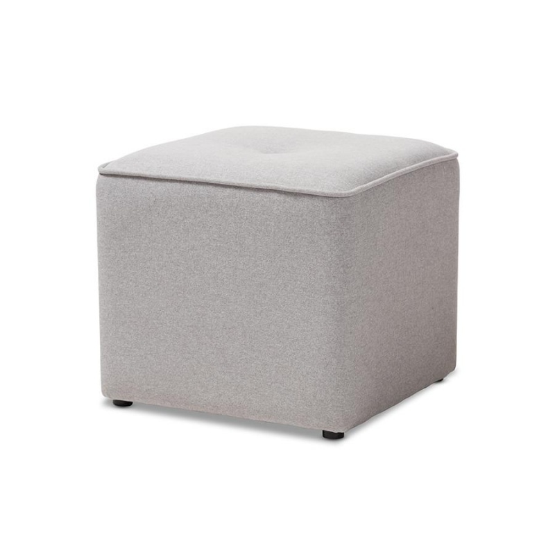 Corinne Modern And Contemporary Light Grey Fabric Upholstered Ottoman