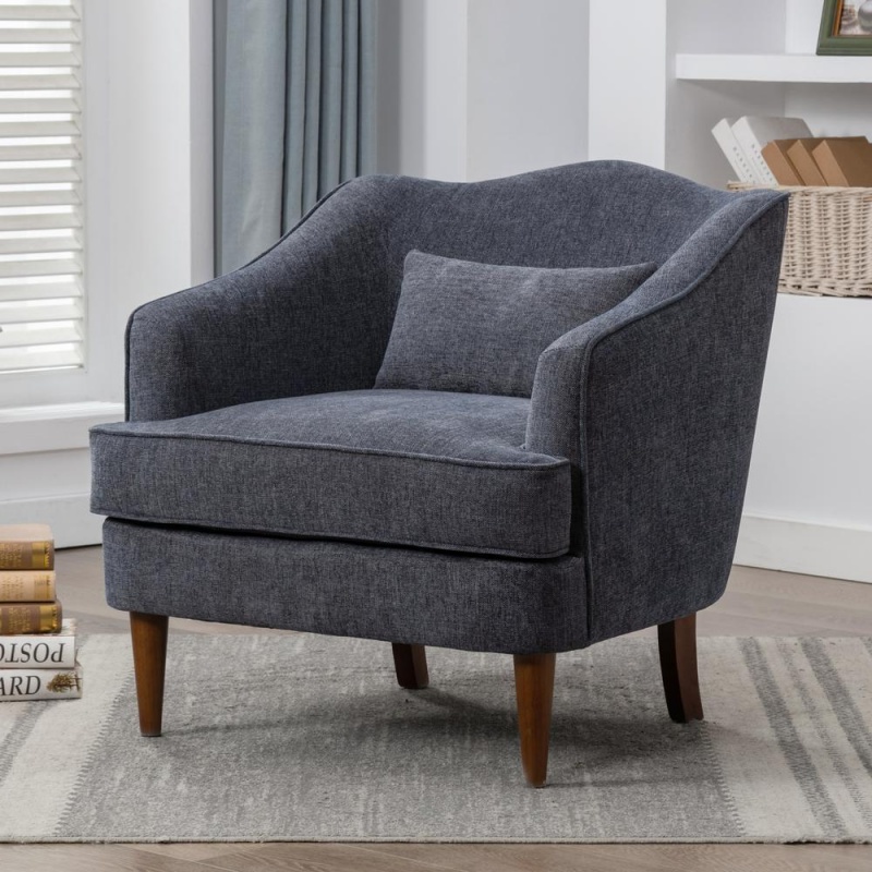 Fenton Upholstered Arm Chair - Navy