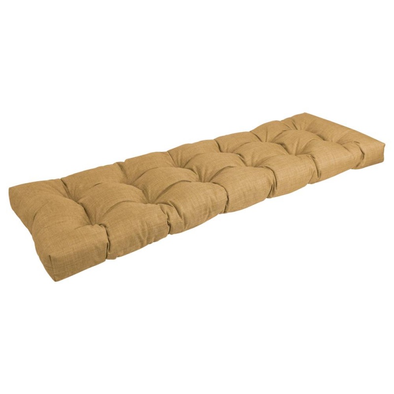 60-Inch By 19-Inch Tufted Solid Outdoor Spun Polyester Loveseat Cushion