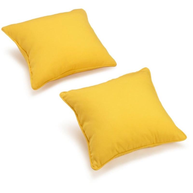 18-Inch Double-Corded Solid Twill Square Throw Pillows With Inserts (Set Of 2) 9810-Cd-S2-Tw-Ss