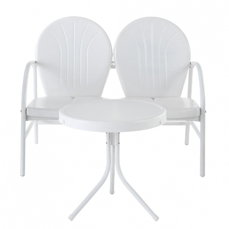 Griffith 2Pc Outdoor Chat Set White - Loveseat, Side Table