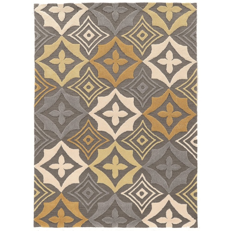 Trio Emblem Grey & Gold 5x7 Rug